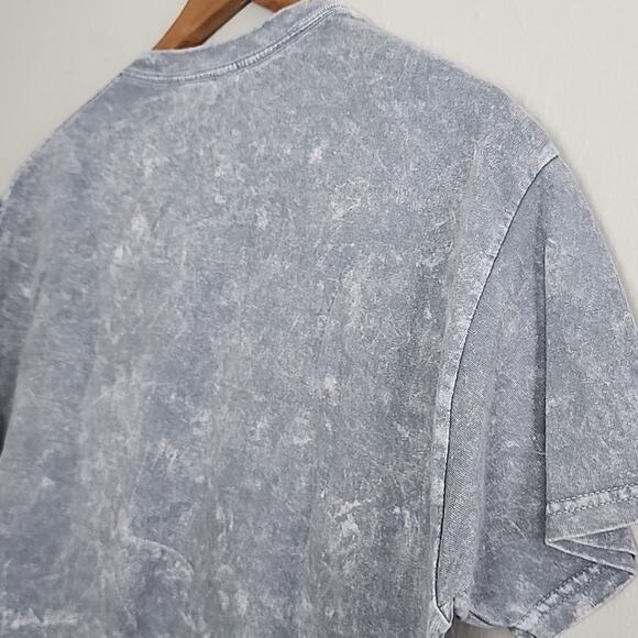 NEW Urban Outfitters Ice Cube Gray Acid Wash Graphic Crewneck Cotton T-Shirt Top - Picture 8 of 8